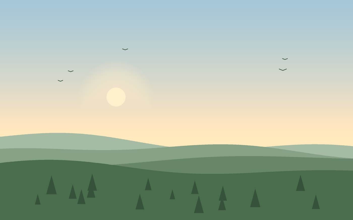 Ilustração de uma paisagem